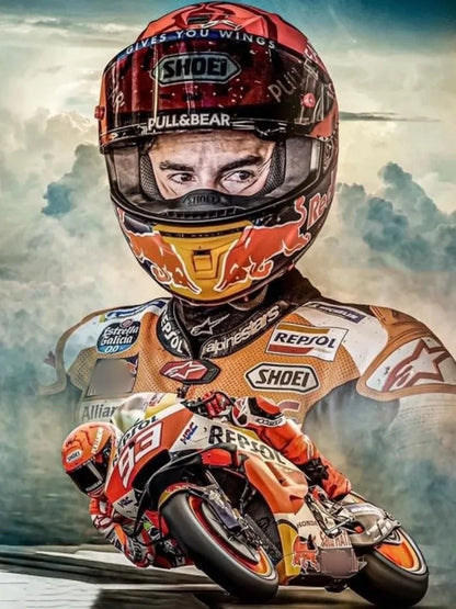 Marquez 5D Diamond Painting Motorcycle – DIY Sports Diamond Embroidery Mosaic Oil Painting for Home Decor and Gift