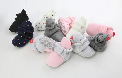 Meckior Baby Socks Shoes – Star Toddler First Walkers Booties, Soft Cotton Anti-Slip Shoes for Boys and Girls