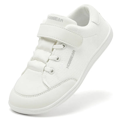 HOBIBEAR Kids Barefoot Shoes – Wide Toe Minimalist Sneakers for Boys & Girls, Lightweight Hook Loop, Mesh & Artificial Leather