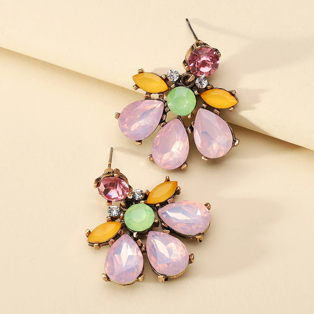 Luxury Crystal Geometric Dangle Earrings – Fashion Wedding & Party Jewelry for Women