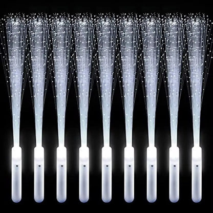 12-96PCS LED Fiber Optic Wands – Light Up Fiber Optic Stick with 3 Modes, White Glow Sticks for Wedding, Birthday Party, Bridal Shower