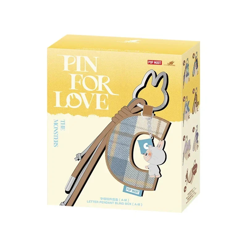 POP MART Labubu The Monsters Pin — Love Series Letter Pendant Blind Box, Mystery Toy Figure Ornament