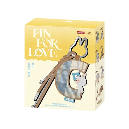 POP MART Labubu The Monsters Pin — Love Series Letter Pendant Blind Box, Mystery Toy Figure Ornament
