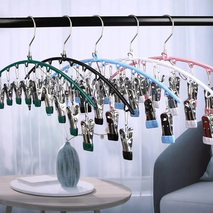 10-Pack Stainless Steel Sock Clips – Windproof Non-Slip Clothes Rack for Drying Socks, Underwear, Towels, and Laundry