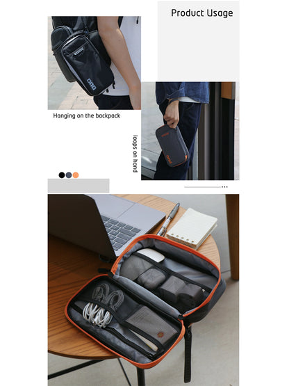 Portable Electronic Accessories Travel Case: Cable Organizer Bag for iPad, Cables, Power, USB Flash Drive, Charger - Gadget Carry Bag