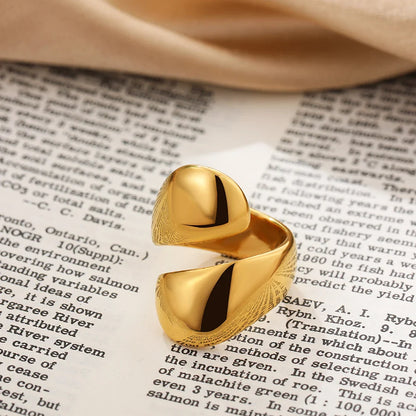 Vintage Stainless Steel Chunky Ring – Punk Irregular Adjustable Open Ring for Women, Wedding Jewelry Gift