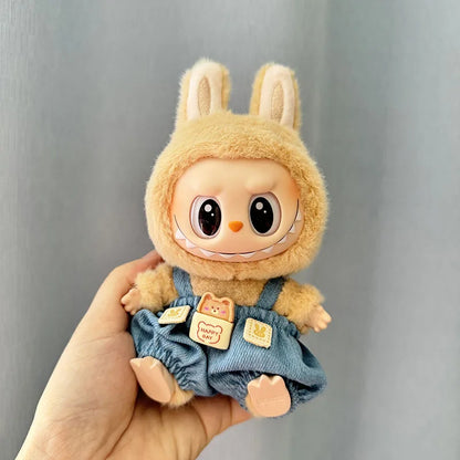 17cm Mini Plush Doll Clothes Set – Kpop EXO Labubu I & II Idol Dolls Sit Party Overalls, Clothing Gift