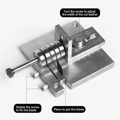 WUTA Adjustable Leather Strap Cutter with C-Clamps – Professional Belt Cutting Tool with Sharp Blades for Handcrafting