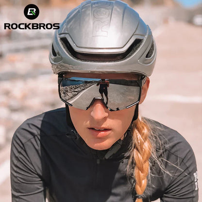 ROCKBROS Cycling Glasses – Polarized Photochromic Lens Sunglasses for Men and Women, Sports MTB and Road Cycling Goggles