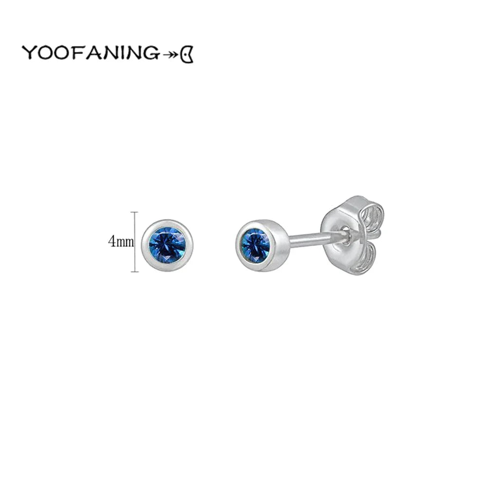 925 Sterling Silver Ear Needle Earrings – Simple Circular Gold & Silver Studs for Women Jewelry (Multiple Sizes)