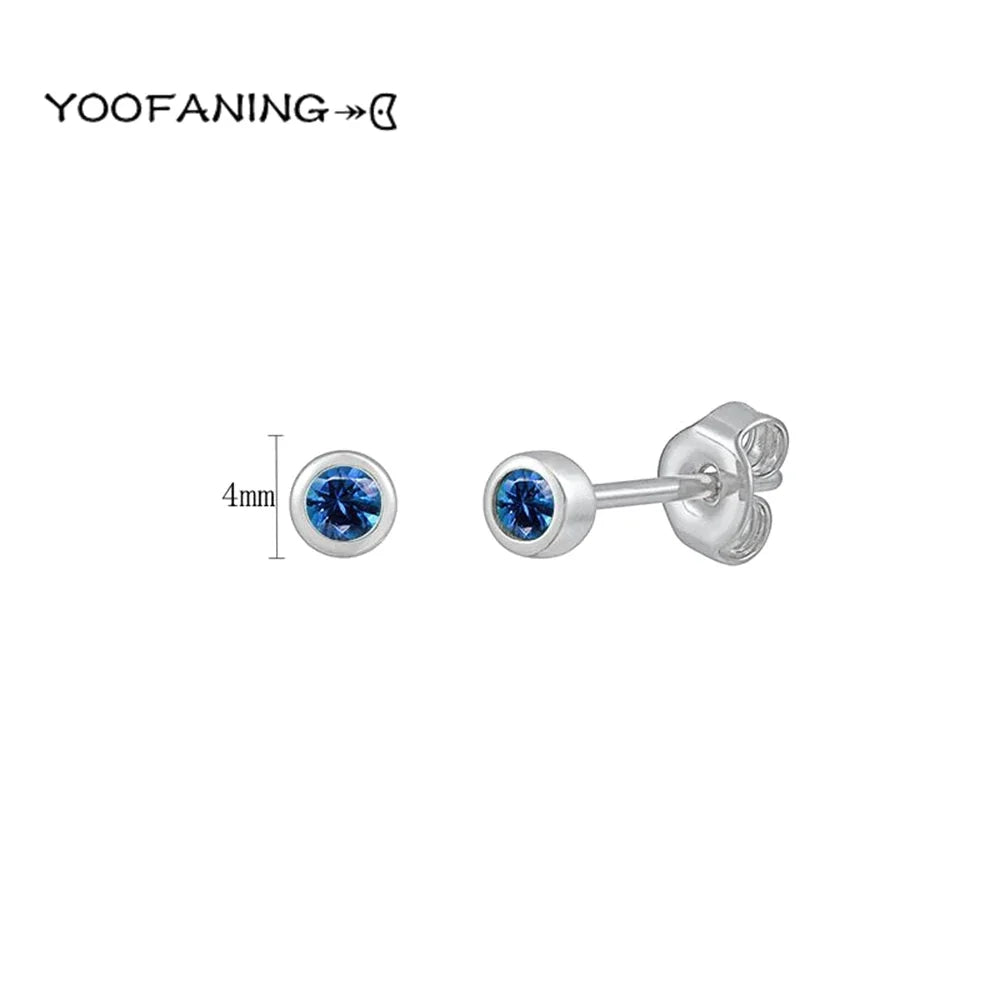 925 Sterling Silver Ear Needle Earrings – Simple Circular Gold & Silver Studs for Women Jewelry (Multiple Sizes)