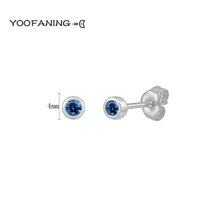 925 Sterling Silver Ear Needle Earrings – Simple Circular Gold & Silver Studs for Women Jewelry (Multiple Sizes)