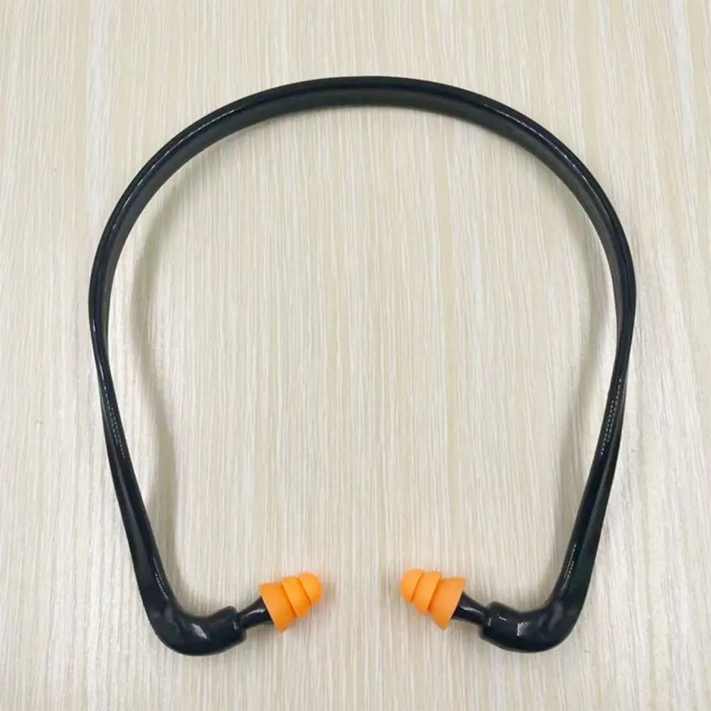 Soft Silicone Head-Mounted Earplugs – Blue, Black & Orange Anti-Noise Ear Protection for Swimming & Sleeping