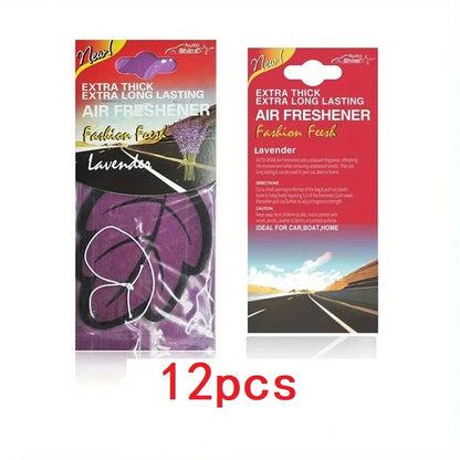 3-60PCS Car Air Fresheners — Natural Scented Tea Paper, Vanilla Fragrance, Leaf-Shaped Auto Interior Accessories