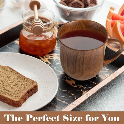 130ml Wooden Cup with Handle: Solid Wood Tea Cup - Sour Jujube Trumpet Cup for Kitchen or Living Room