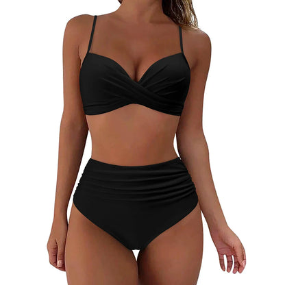 Vintage High Waist Bikini Set 2025 – Women’s Push-Up Printed Swimwear Summer Beach Bathing Suit