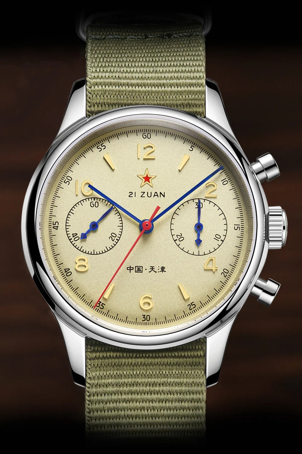 40mm 1963 Pilot Aviation Mechanical Chronograph — Original Seagull ST1901 Movement Men's Sapphire Vintage Watch