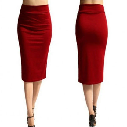 Women’s High Waist Bodycon Pencil Skirt – Slim Fit Knee-Length Stretch Office & Sexy Skirt