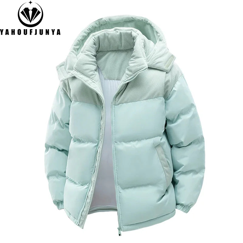 Men’s Autumn Winter Outdoor Jacket – Removable Hooded Windbreaker Parka, Warm Casual Solid Coat