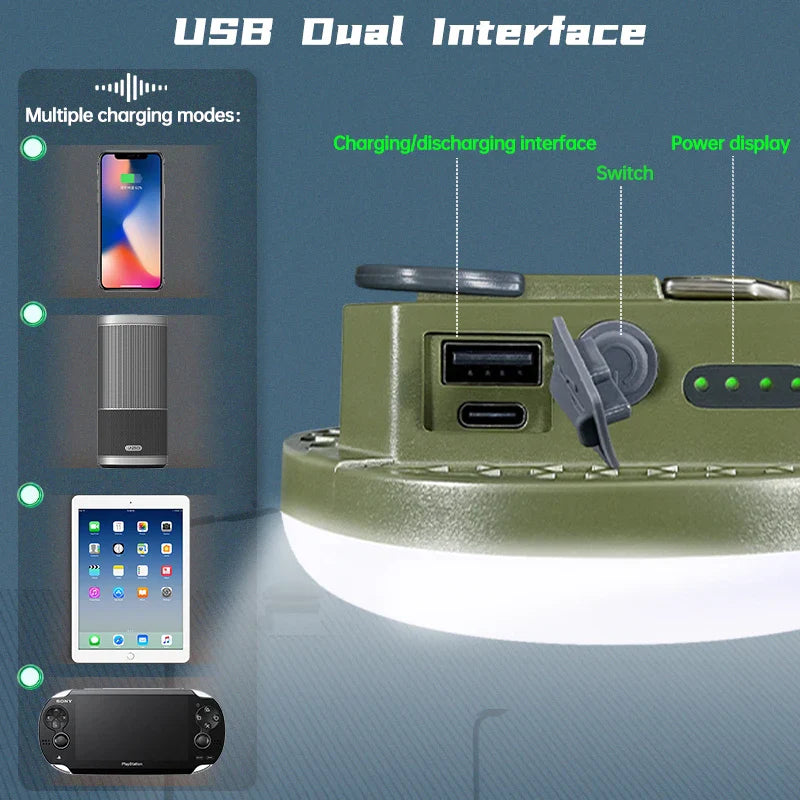 MOSLIGHTING 9900mAh Rechargeable Camping Lantern — Powerful LED Flashlight with Magnet, Portable Tent & Work Light