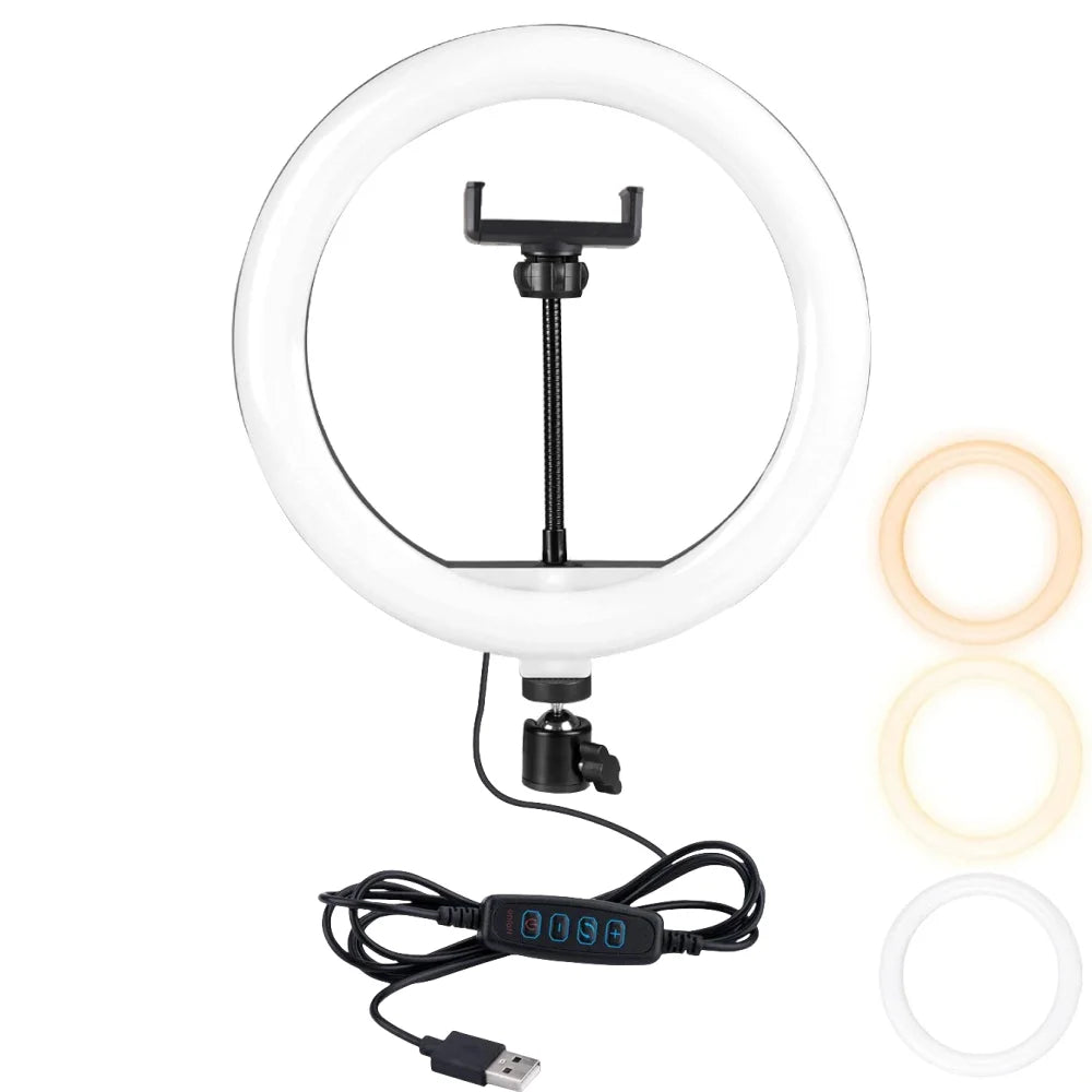 10-inch 26cm LED Selfie Ring Light – Photography Fill Lighting for Video Recording, Live Broadcast & Selfie Lamp