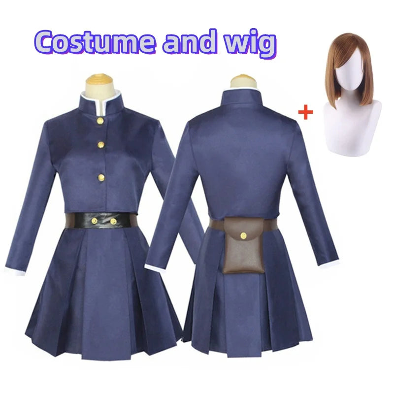 Anime Jujutsu Kaisen Cosplay Costume — Kugisaki Nobara Tattoo Girl’s Full Uniform Dress Set