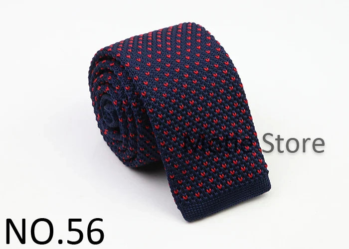 Classic Knit Neck Tie for Men — 6cm Plaid & Dots Casual Business Wedding Tie