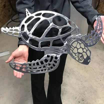 Metal Sea Turtle Wall Art – Beach-Themed Ornament for Indoor Living Room Decor & Wall Hanging