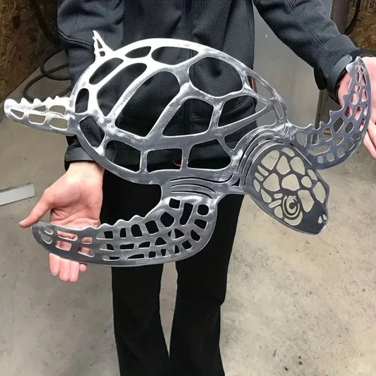 Metal Sea Turtle Wall Art – Beach-Themed Ornament for Indoor Living Room Decor & Wall Hanging