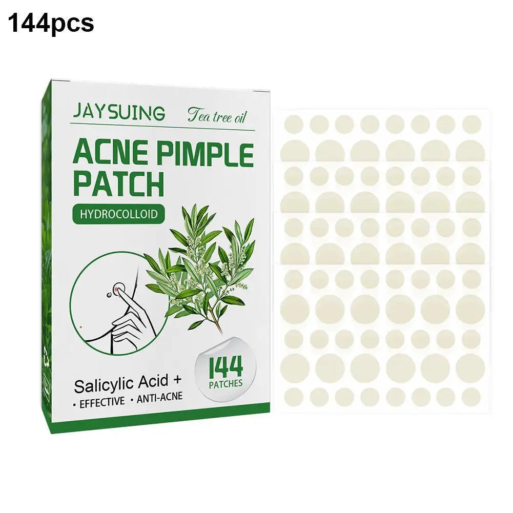 144 Pack Acne Pimple Patches – Translucent Matte Hydrocolloid with Salicylic Acid & Tea Tree Oil for Whiteheads & Inflamed Acne