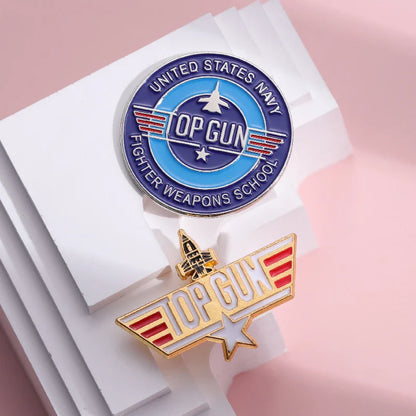 Top Gun Navy Fighter Weapons School Enamel Pin – Vintage Metal Badge for Backpack, Clothes, Jewelry & Shirt Collar