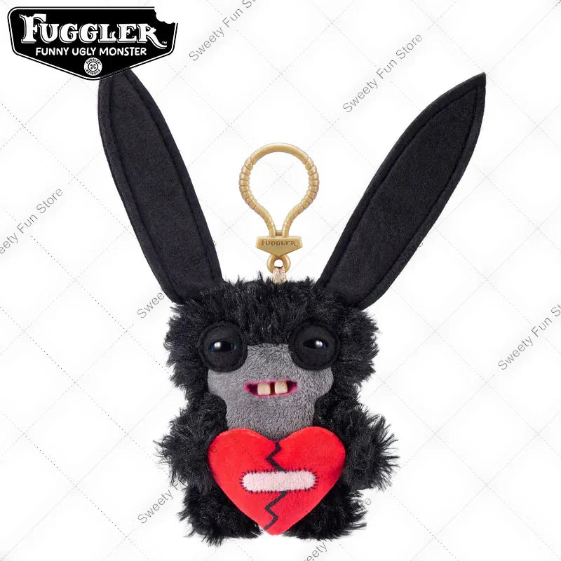 Original Fuggler Tooth Monster Keychain – Cute Wide-Eyed Plush Toy, Funny Ugly Monster Doll Pendant Gift