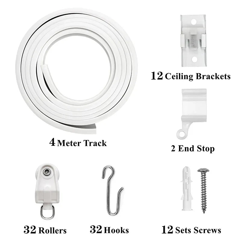 1–6M Flexible Bendable Curtain Track – Silent Ceiling Rail for Bedrooms, Bathrooms, Balconies & Room Dividers