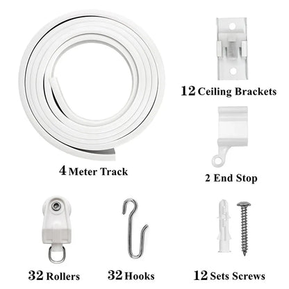 1–6M Flexible Bendable Curtain Track – Silent Ceiling Rail for Bedrooms, Bathrooms, Balconies & Room Dividers