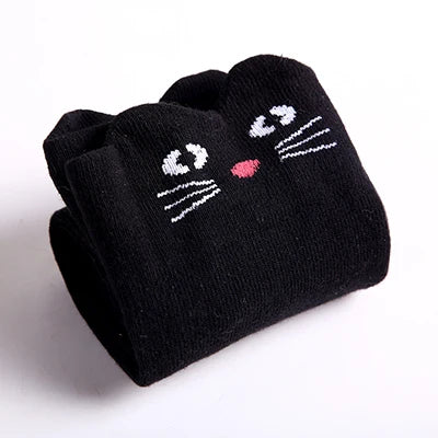 Cute Cartoon Animal Knee-High Socks for Babies & Kids – Warm Cotton Ankle & Over-Knee Socks for Girls