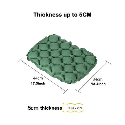 Inflatable Seat Cushion Portable Lightweight Air Sitting Pad Water & Moisture Resistant Camping Chair Mat for Outdoor Travel & Hiking Comfort Seat Pad