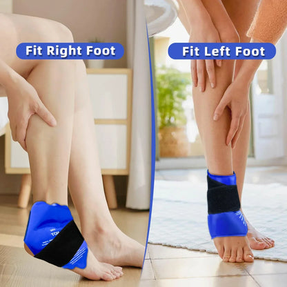 Ankle Brace Ice Pack Wrap — Hot & Cold Therapy Gel Pack for Pain Relief and Sprains
