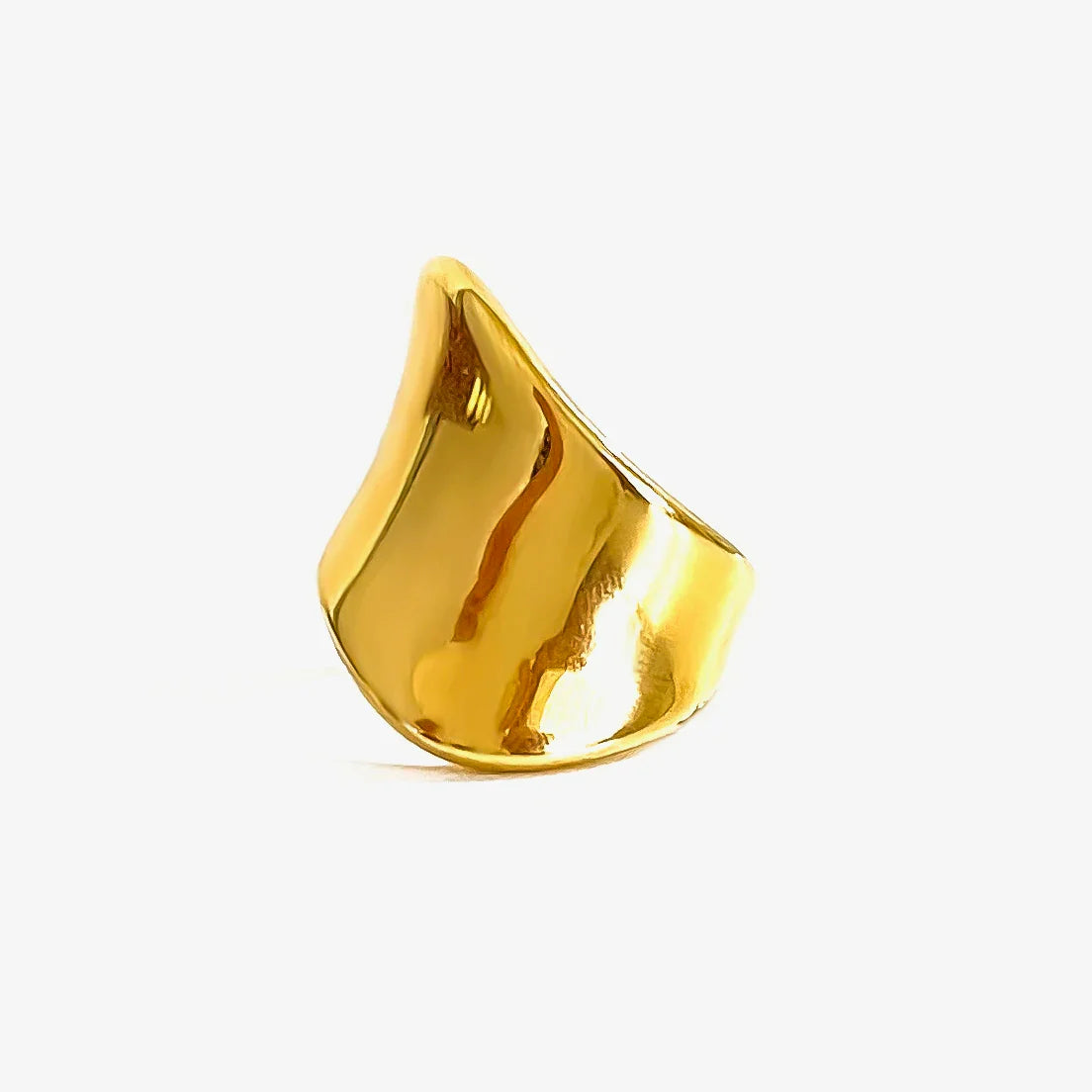 Peri'sbox Minimalist 18K Gold Plated Stainless Steel Ring – Anti-Tarnish Women’s Fashion Jewelry Gift