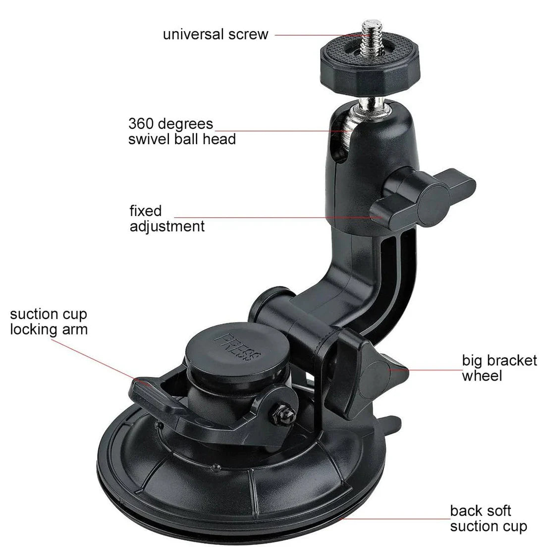 Suction Cup Mount for GoPro Hero 3-13 & Max – Compatible with DJI Osmo 3-5 & Insta360 X3/X4 Accessories