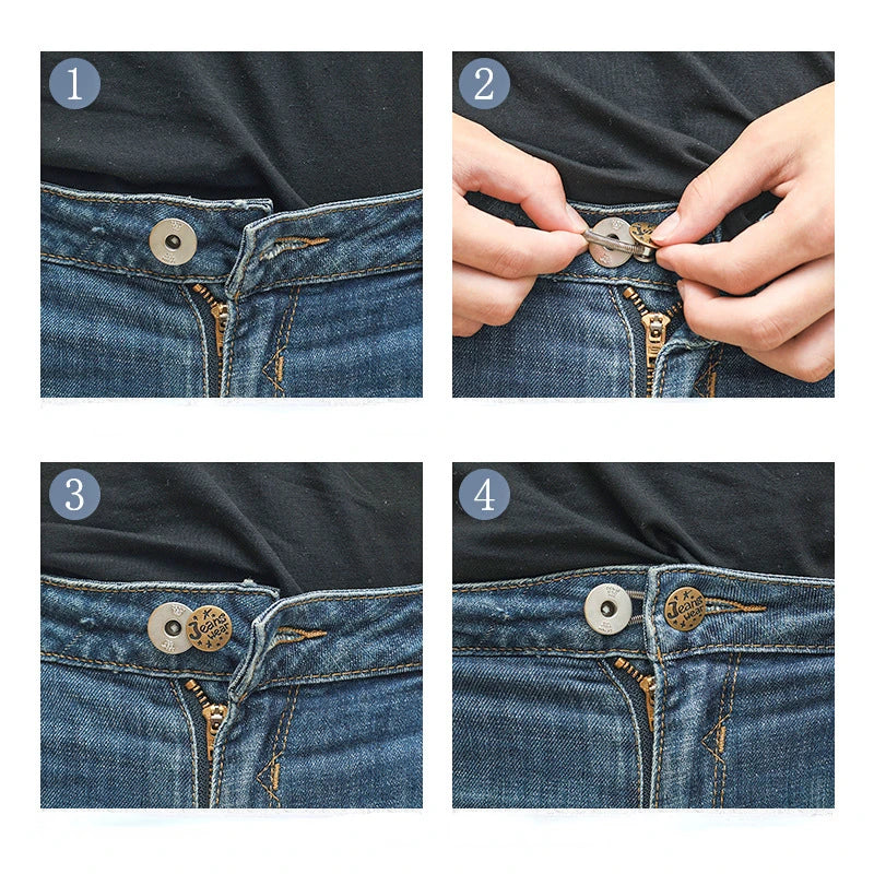 Detachable Jeans Waist Adjustment Buckle: Metal Button Extender Set for DIY Pants - Free Sewing Waist Extenders Buttons (1/4/8pcs)