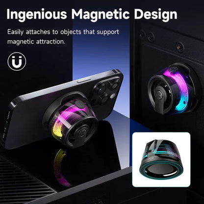 Edifier HECATE G200 Magnetic Portable Bluetooth Speaker | Mini Sound Box with Bluetooth 5.3 | RGB Lighting & Phone Holder | True Wireless Experience