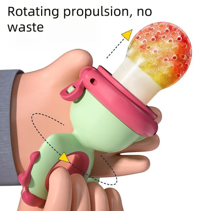 Dinosaur Baby Fruit Feeder - Silicone Rotating Fresh Food Teether & Safe Feeding Tool for Kids