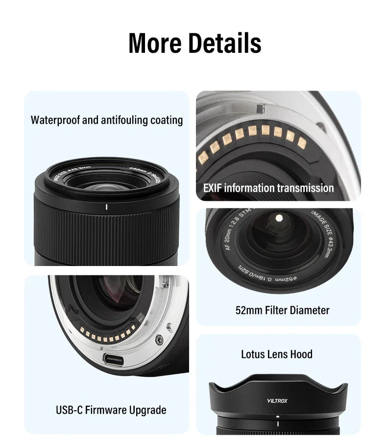 Viltrox AF 20mm F2.8 Full Frame Lens – Ultra Wide-Angle Fisheye for Sony E ZVE10, A7, A7II, A7III, Nikon Z30, Z50