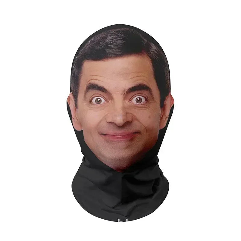 3D Realistic Face Mask - Celebrity Style Full Face Stretch Mesh Cosplay Balaclava for Role Play, Hip Hop & Costume Events