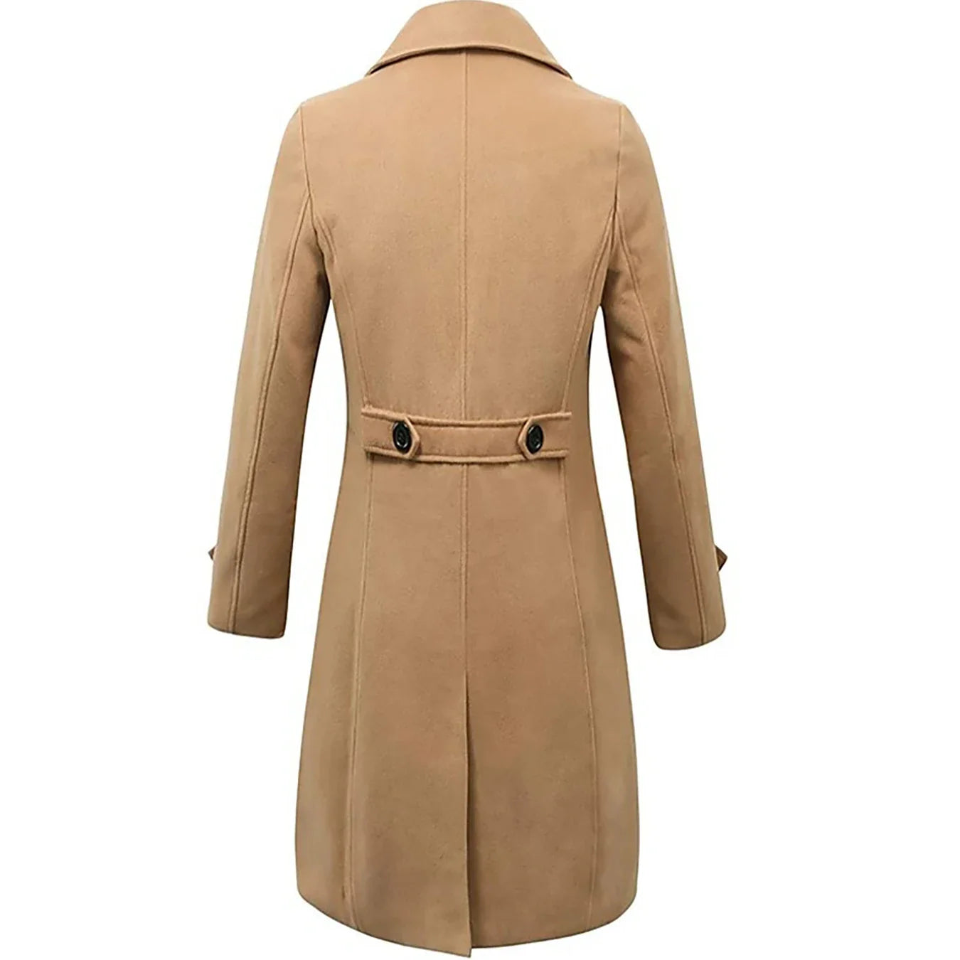 Men's Autumn & Winter Double-Breasted Casual Top Coat – Fashionable Mid-Length Coat for Men