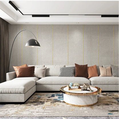 Linen 3D Foam Self-Adhesive PVC Wallpaper - Solid Color, Thickened Waterproof Wall Stickers for Home Renovation & Decor