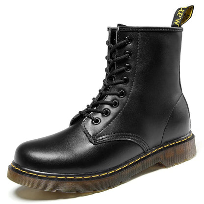 Men's Genuine Leather Six-Hole Boots – Classic British Style Riding Ankle Boots for Outdoor Wear, Size 35-48