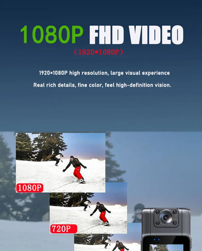 JOZUZE B23 1080P HD Mini Camera — Portable Digital Video Recorder with Infrared Night Vision, BodyCam & Small Bike Camcorder