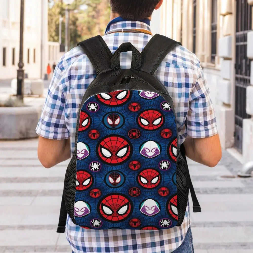 Custom Spider-Man Web Backpack – Water-Resistant School & College Bag for Men and Women