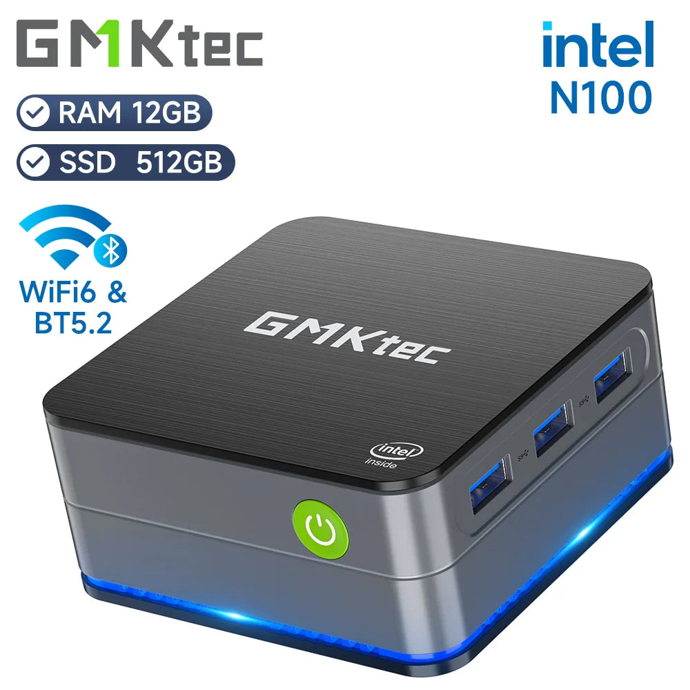 GMKtec G2 Mini PC – Intel 12th Gen Alder Lake N100, Windows 11 Pro, 12GB DDR5 RAM, 512GB SSD, WiFi 6 & BT5.2 Desktop Computer